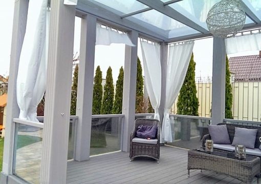 Kültéri terasz dekor függöny pergola függöny szatén BRENDY