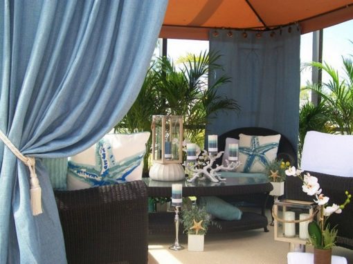 speciális exkluzív dekor terasz kiülő függöny - huzat terrace